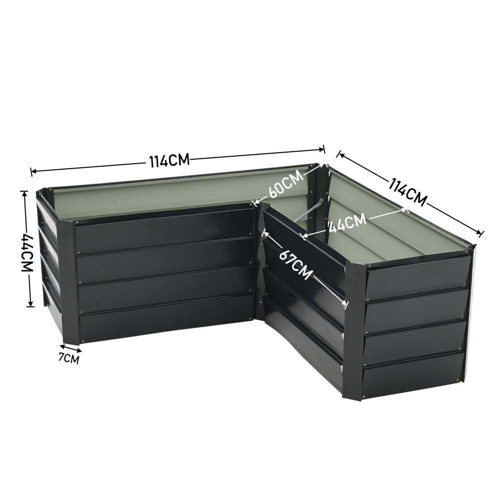 Outdoor Metal L-Shaped Raised Garden Bed - Daily Deals