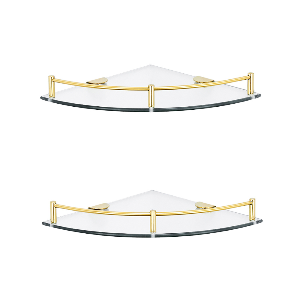 Wall Mounted Bathroom Glass Corner Shelf 24X13.75CM - Daily Deals