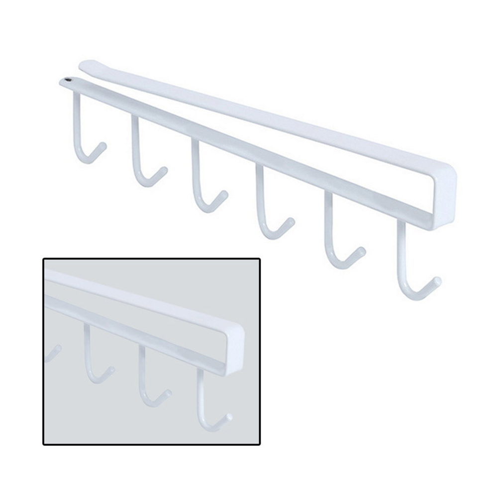 6 Hooks Kitchen Hanging Hook Rack Holder 26X3CM - Daily Deals