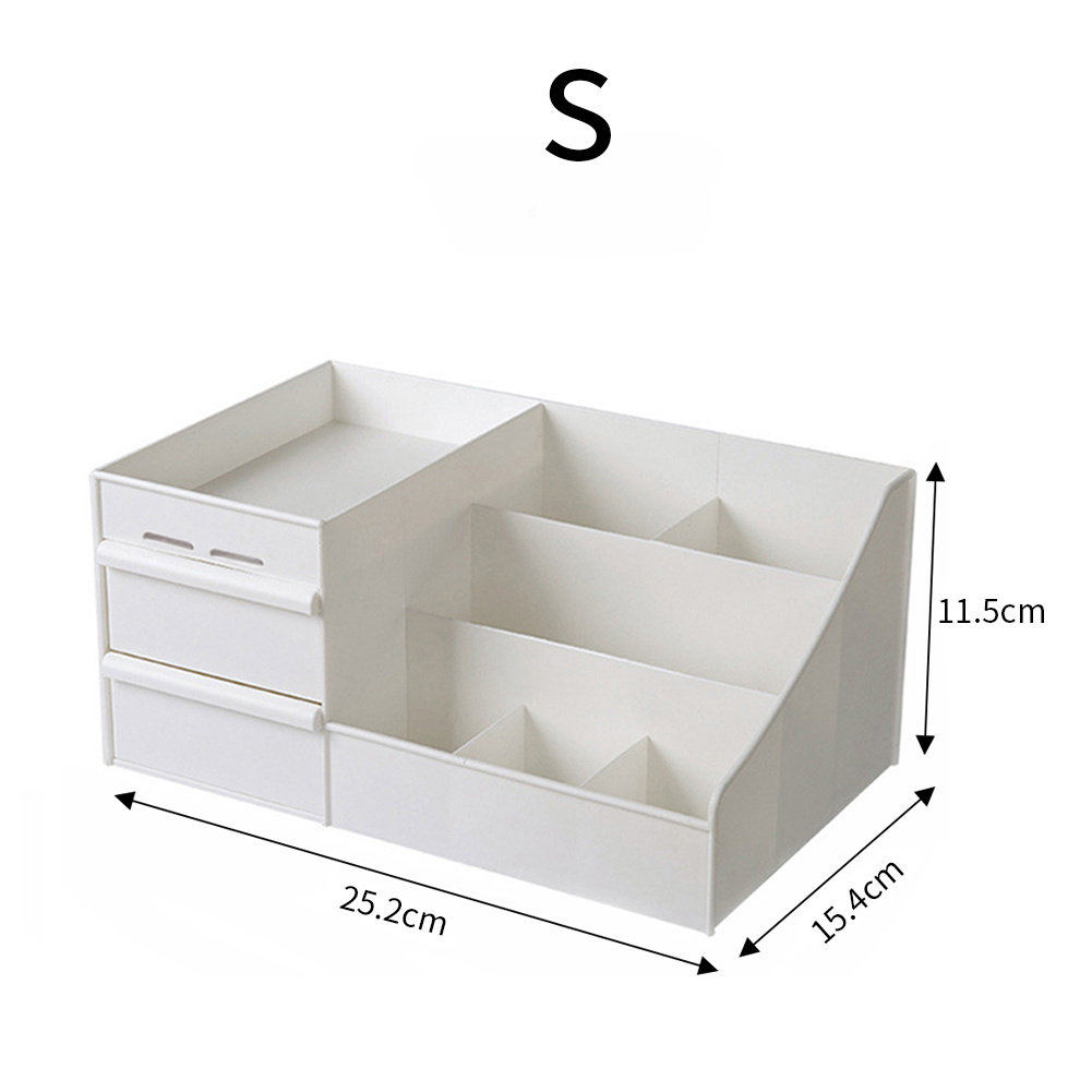 Multi-Purpose White Makeup Storage Box Drawers Organizer 25.2x15.4x11.5cm - Daily Deals