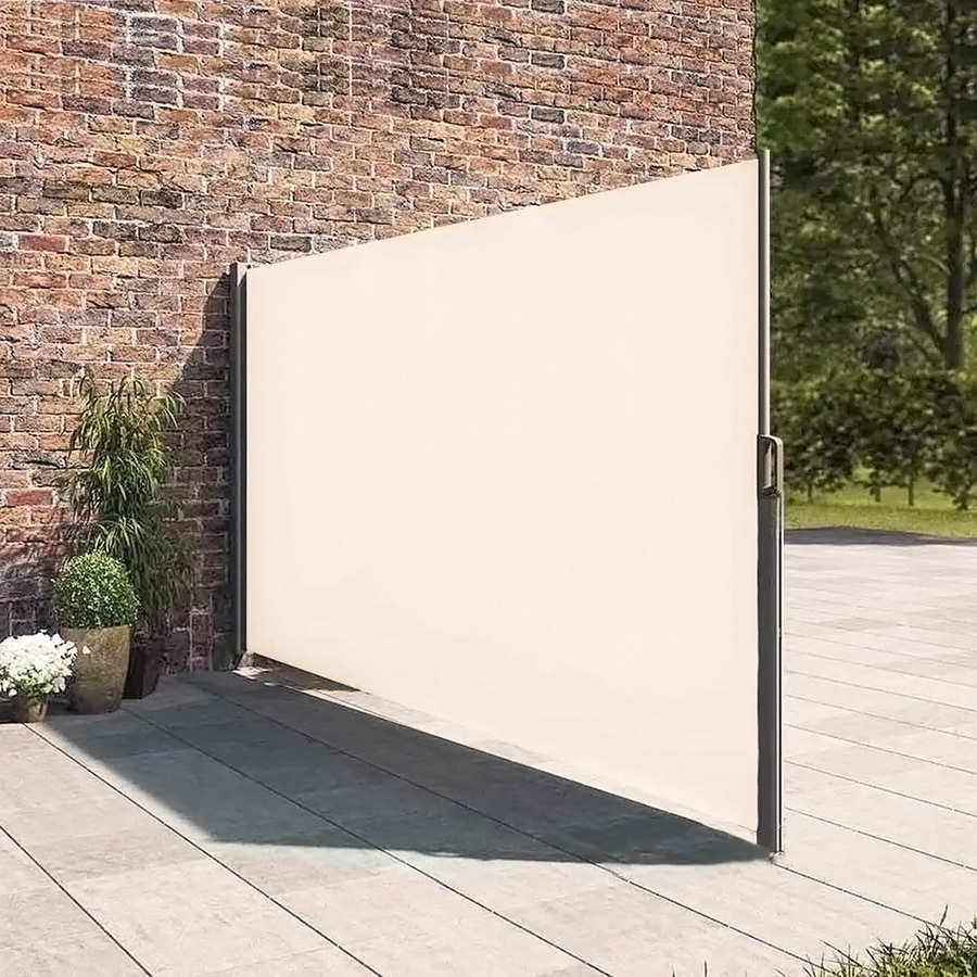 3 x 1.6m Retractable Side Awning Privacy Screen - Beige - Daily Deals