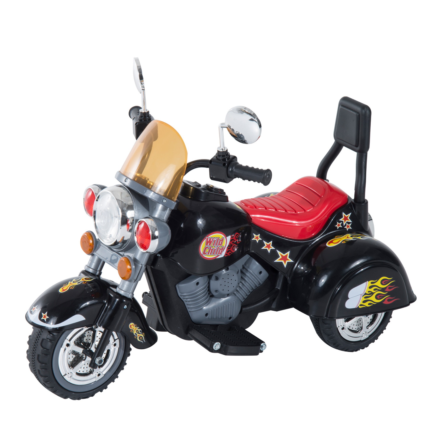 Kids Electric Motorbike 6V Children Ride On Motorcycle Battery Powered Toy w/ Lights Sound for 3-6 Years Old Black - Life Essentials