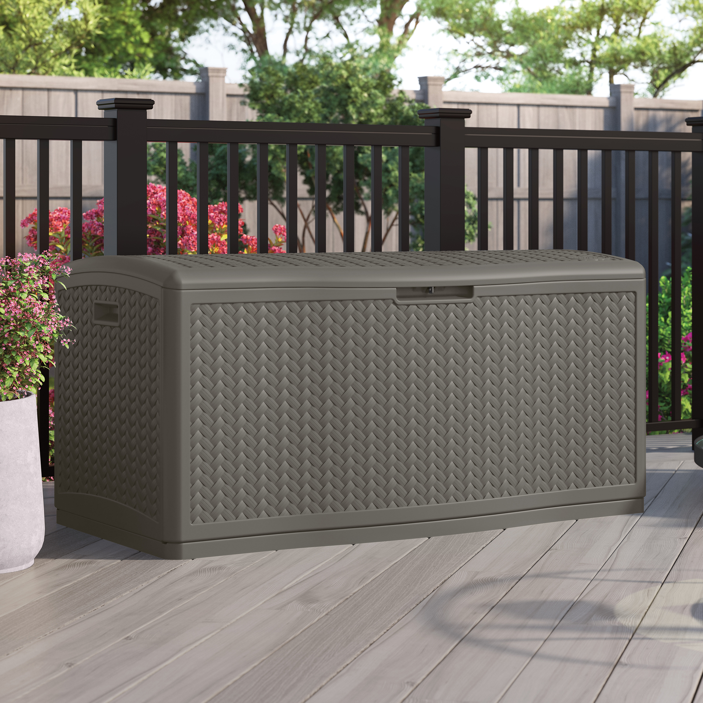 STOWELLN Garden Storage Box 469L - Stone Grey - Etta Gardens