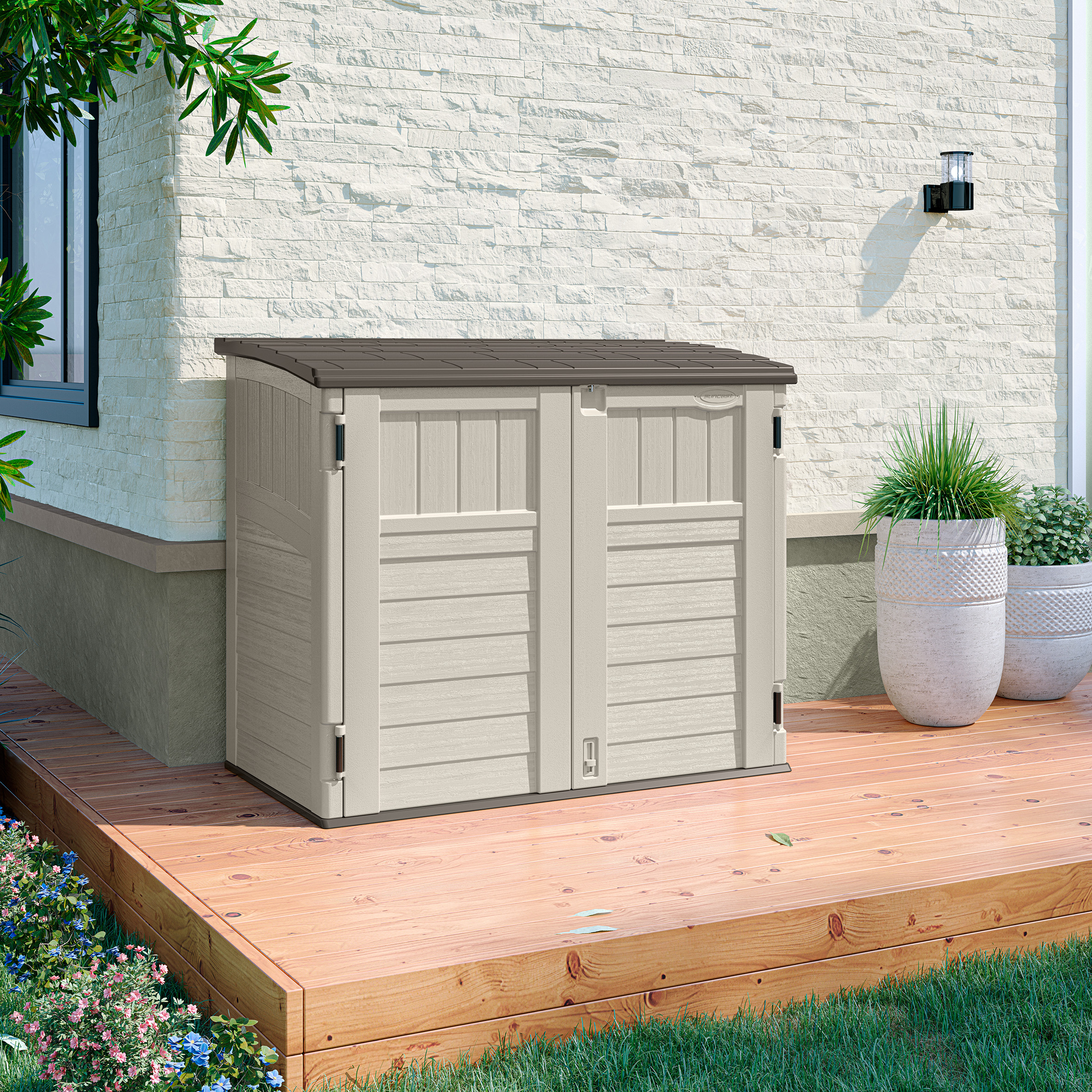 LORNVALE Stow Away Garden Storage Store - Vanilla - Etta Gardens