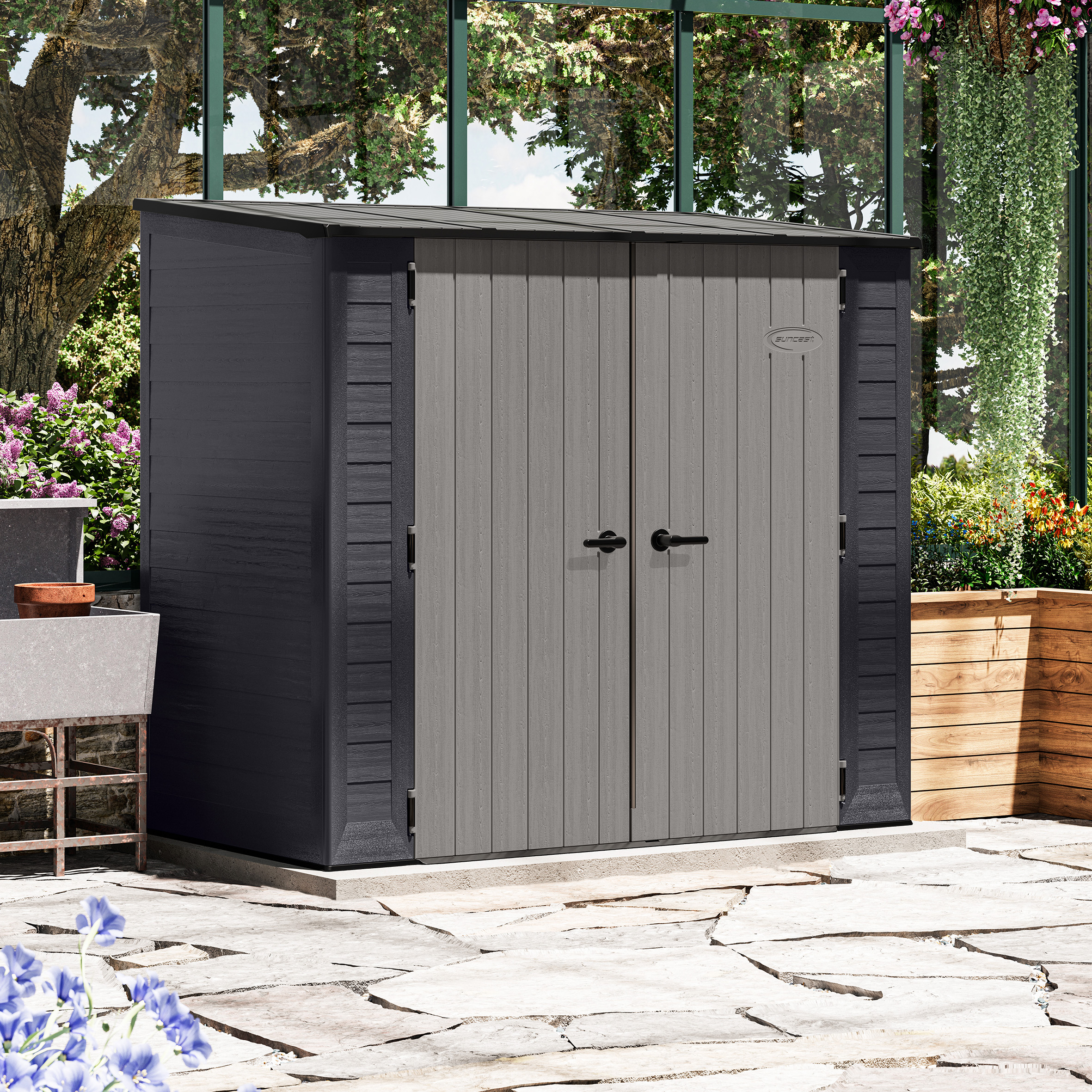 LORNVALE Garden Shed 7x4 - Grey - Etta Gardens