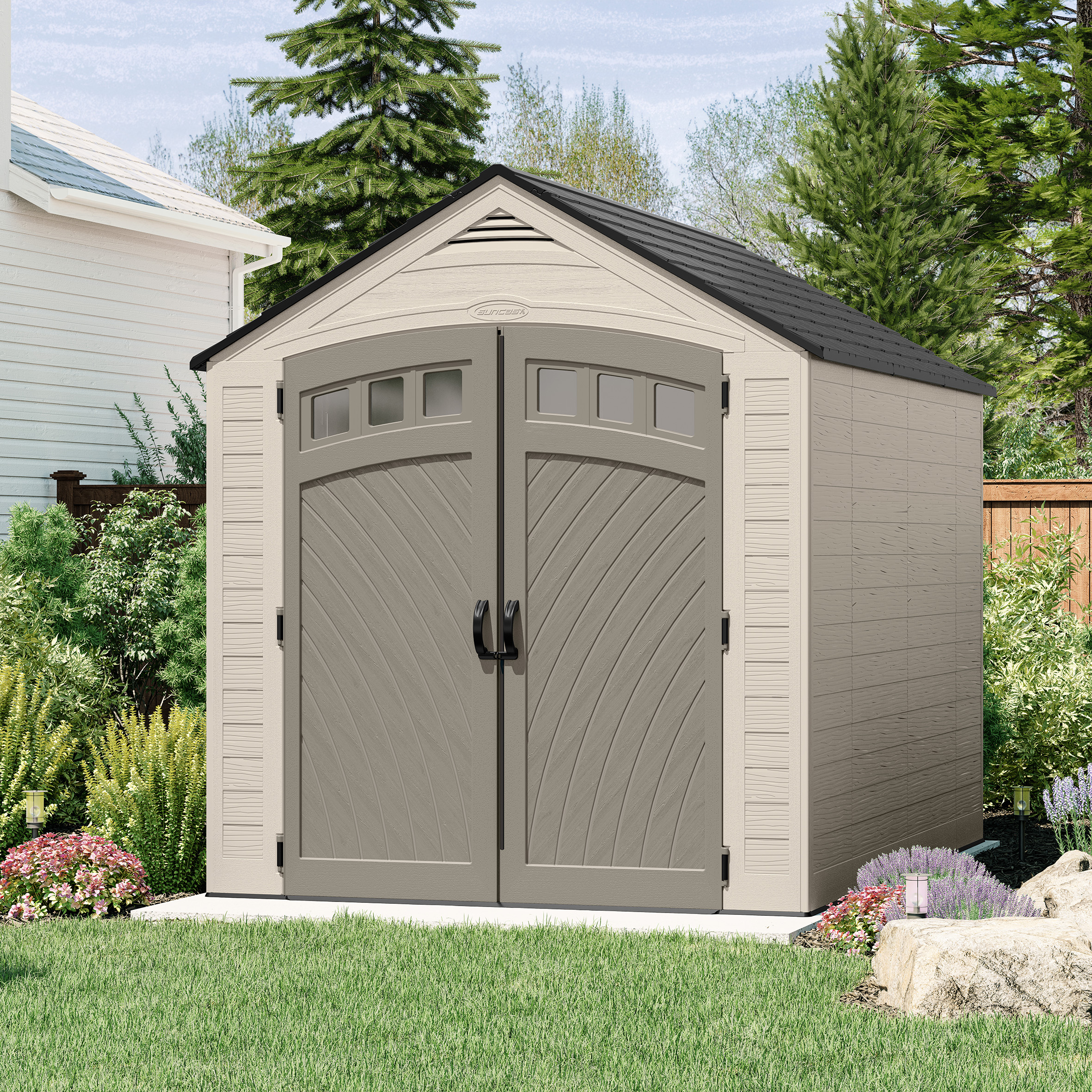 LORNVALE Garden Shed 7x10 - Cream - Etta Gardens
