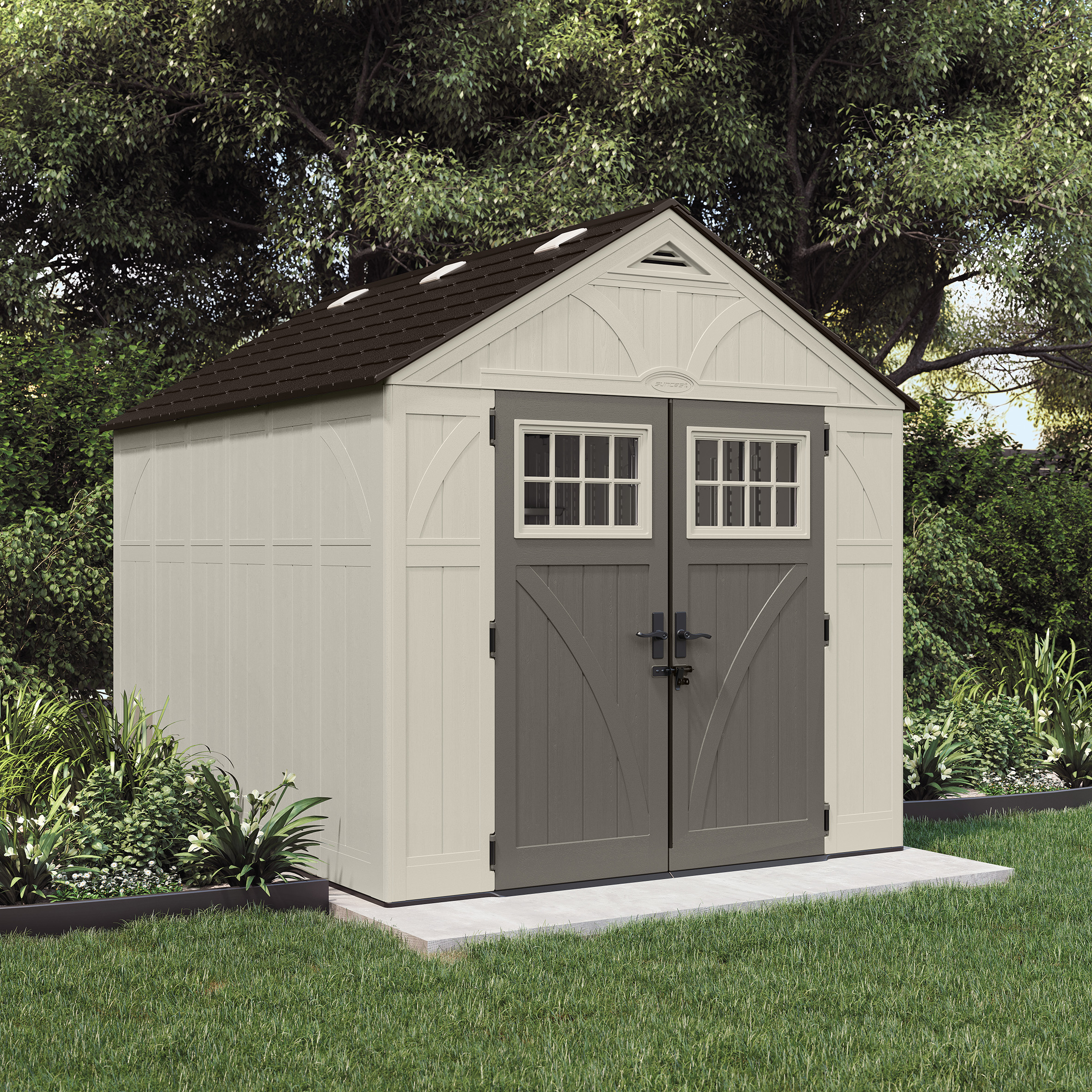 LORNVALE Garden Shed 8x10 - Cream - Etta Gardens