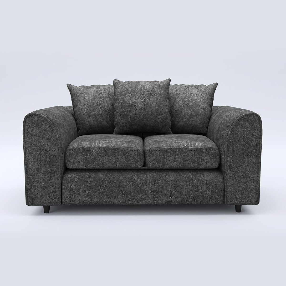 LORVANI Fabric 2 Seater Scatterback Sofa - Dark Grey - Home Done