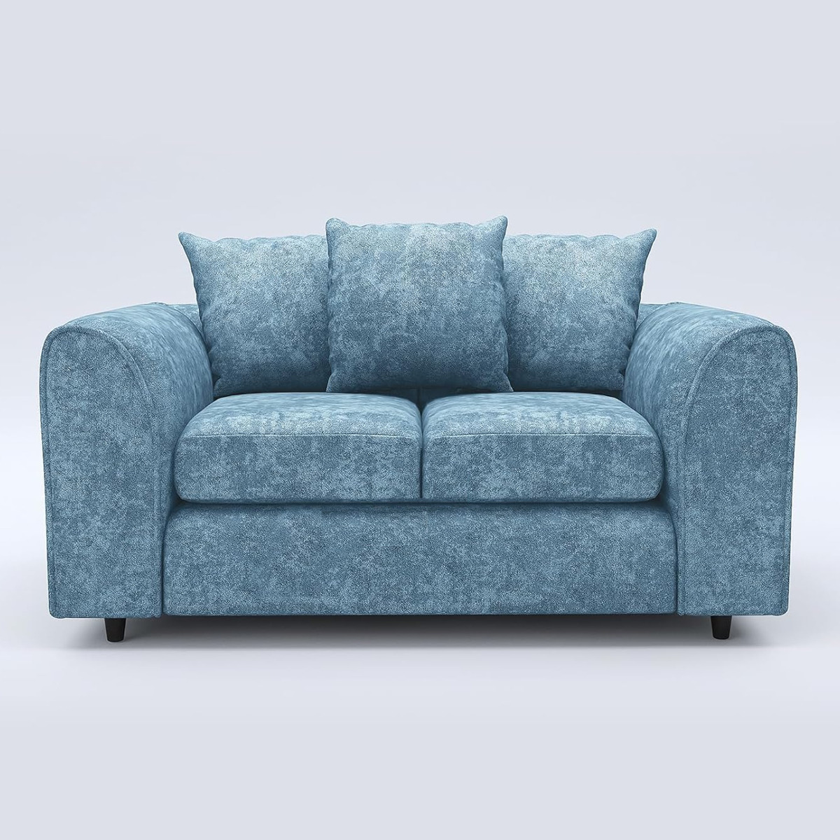 LORVANI Fabric 2 Seater Scatterback Sofa - Sky Blue - Home Done