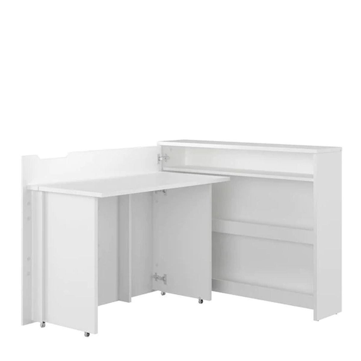 Work Concept Convertible Secret Desk With Storage White Gloss - Left Side - Art Nest
