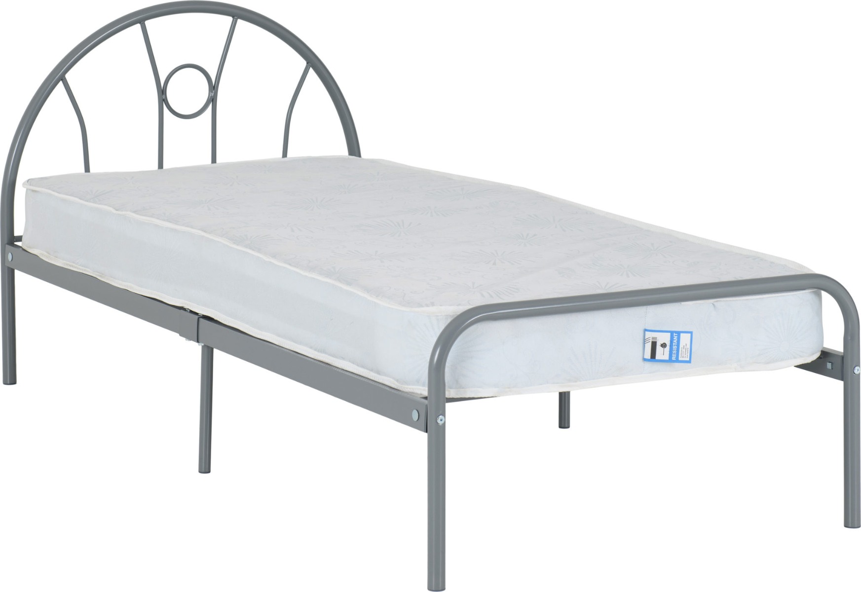 Nova 3ft Single Bed - Silver - Budget Deals