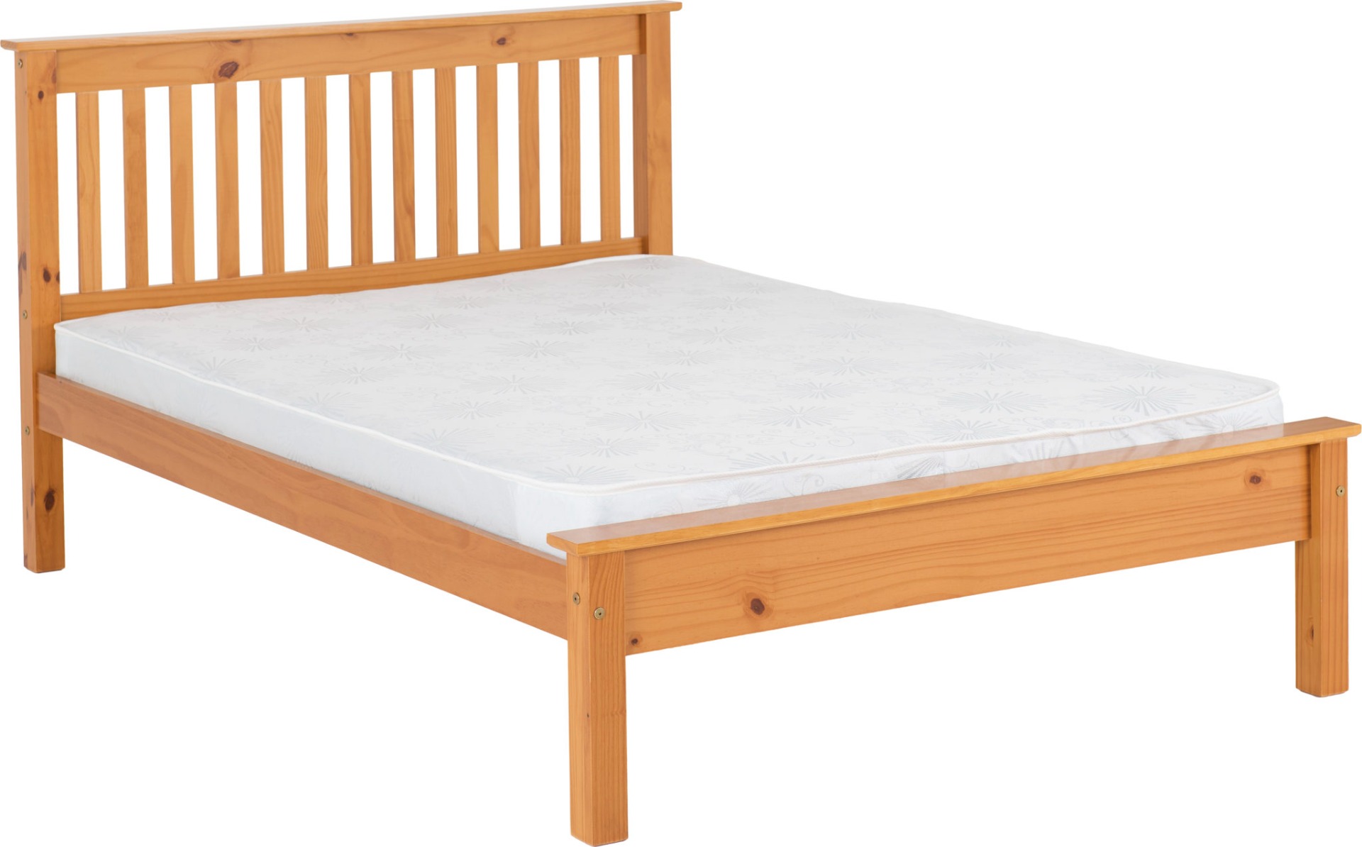 Monaco 4ft6 Double Bed Low Foot End - Antique Pine - Budget Deals