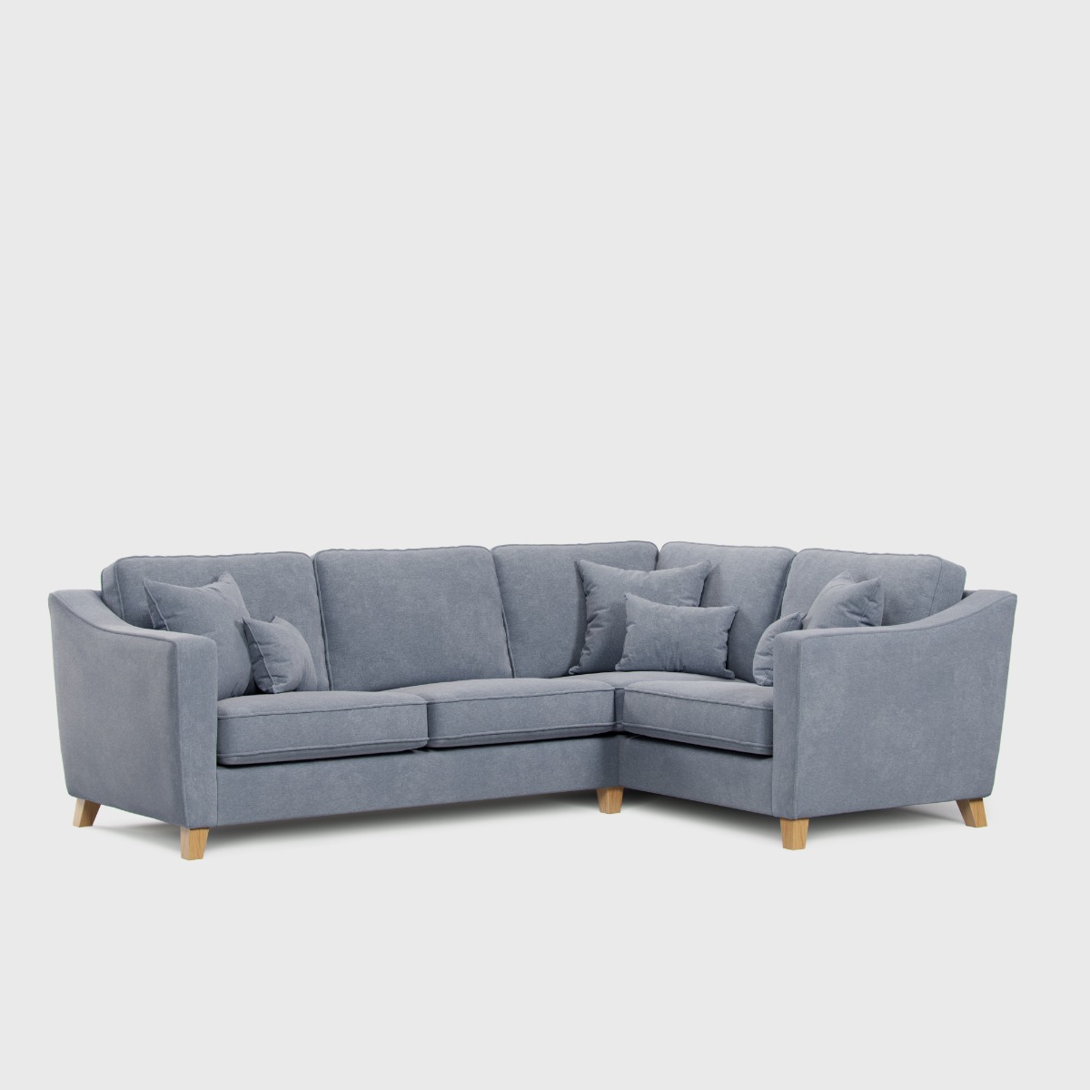 Corner Sofa - KRISTY Fabric 3 Seater Left Hand Facing - Light Blue - Edgbaston Living