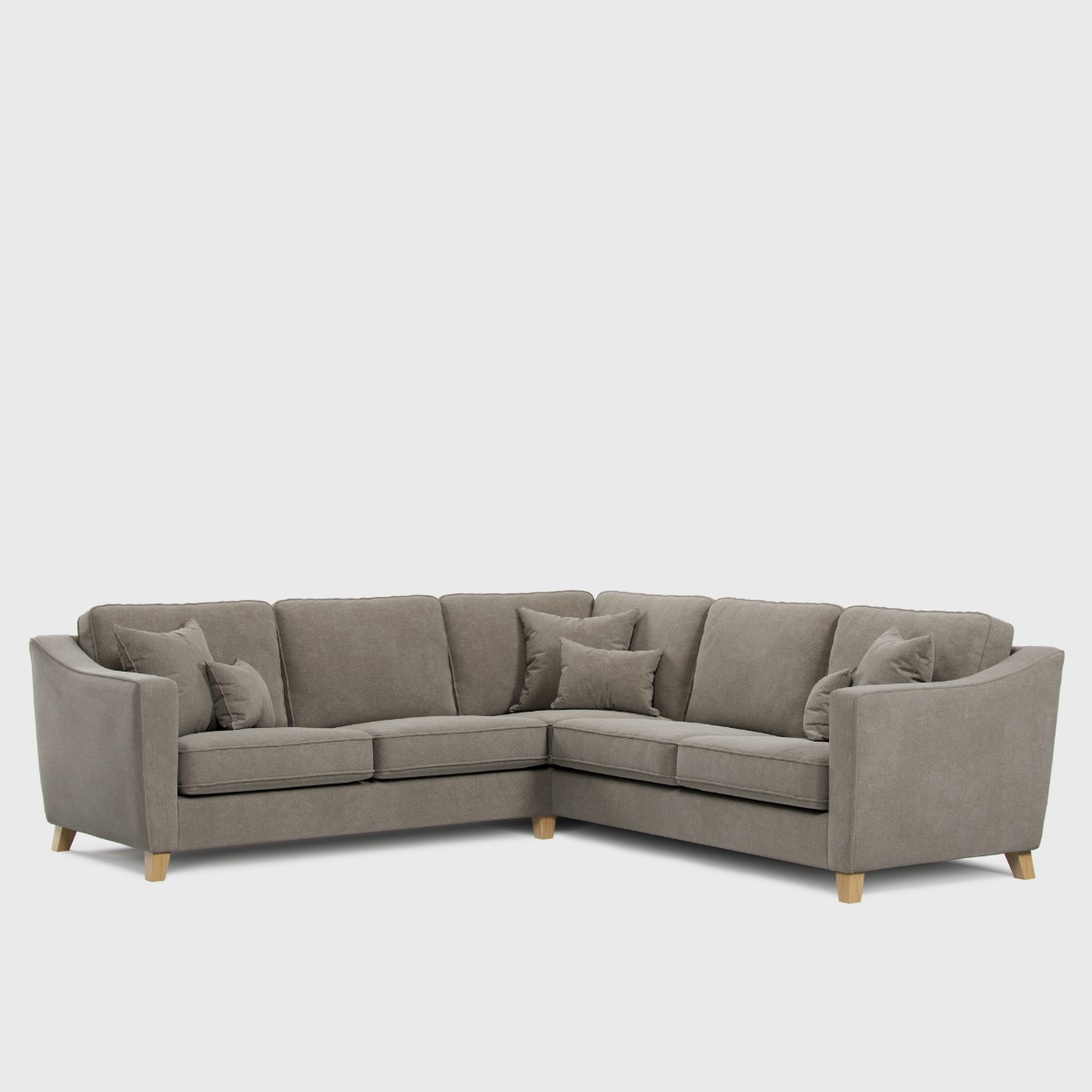 Corner Sofa - KRISTY Fabric 4 Seater Right Hand Facing - Dark Beige - Edgbaston Living