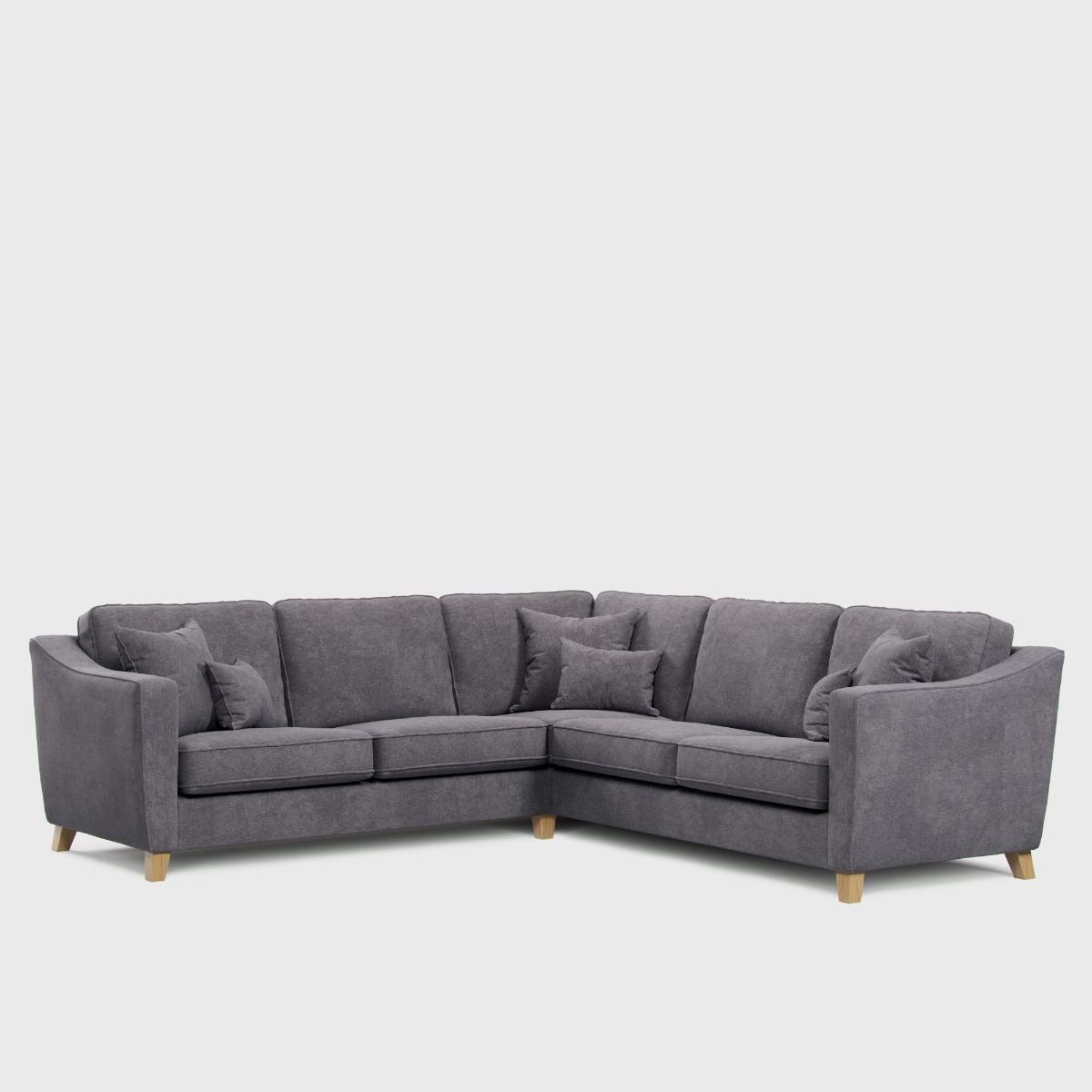 Corner Sofa - KRISTY Fabric 4 Seater Right Hand Facing - Grey - Edgbaston Living