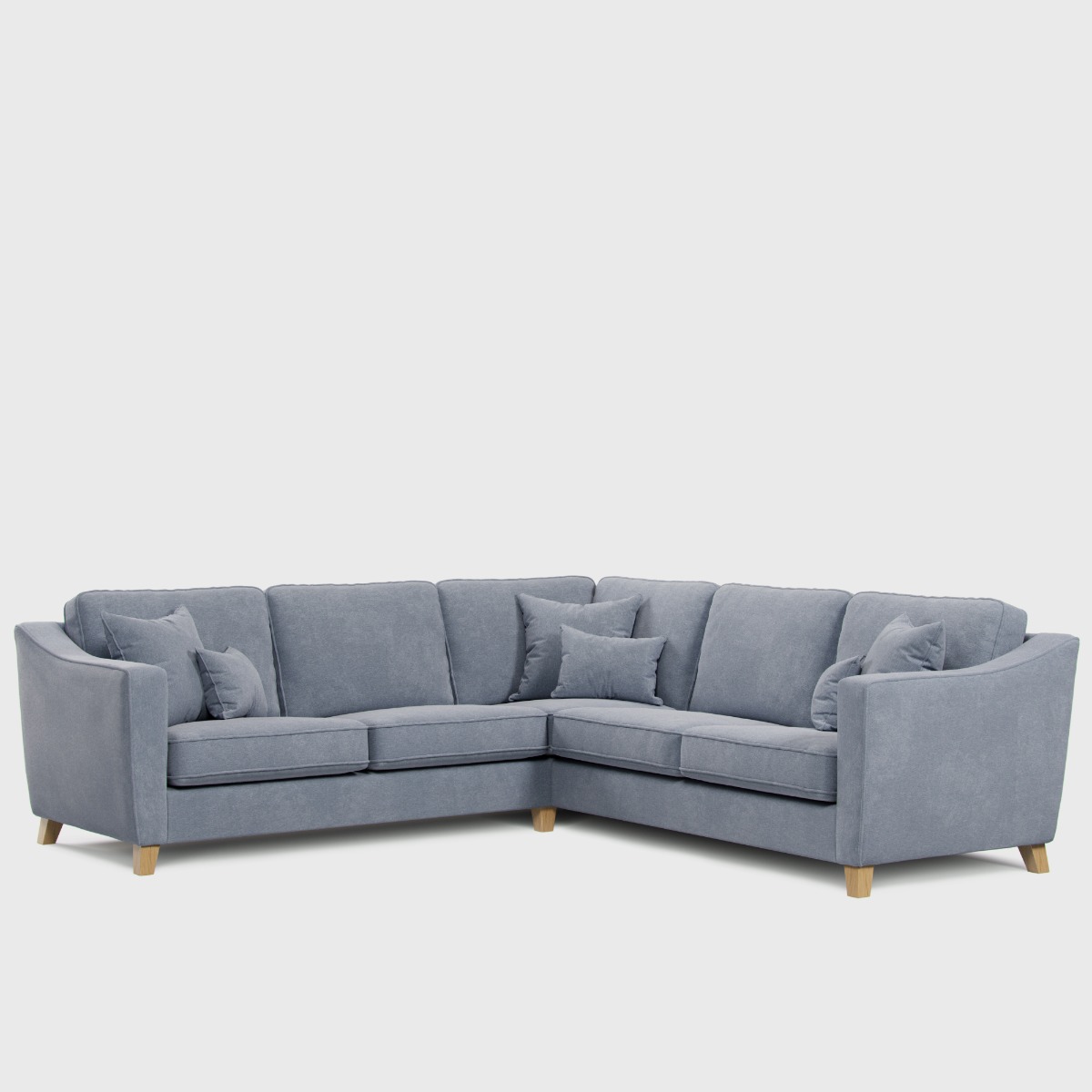 Corner Sofa - KRISTY Fabric 4 Seater Right Hand Facing - Light Blue - Edgbaston Living