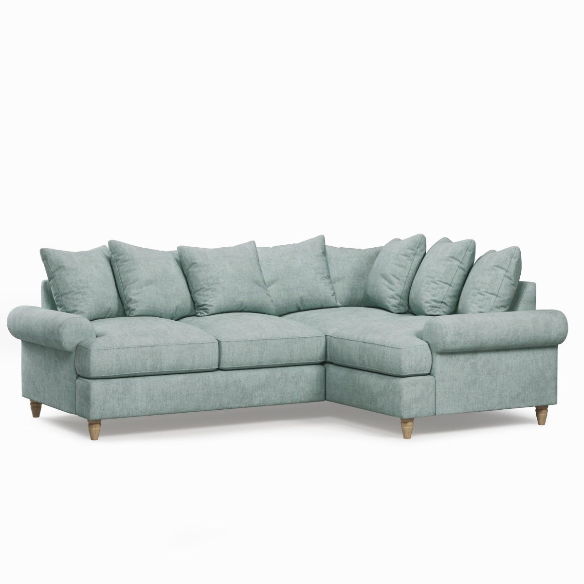 Corner Sofa - LUXE Fabric 3 Seater Left Hand Facing - Green - Edgbaston Living