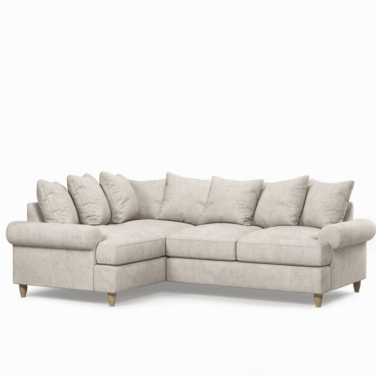 Corner Sofa - LUXE Fabric 3 Seater Right Hand Facing - Cream - Edgbaston Living