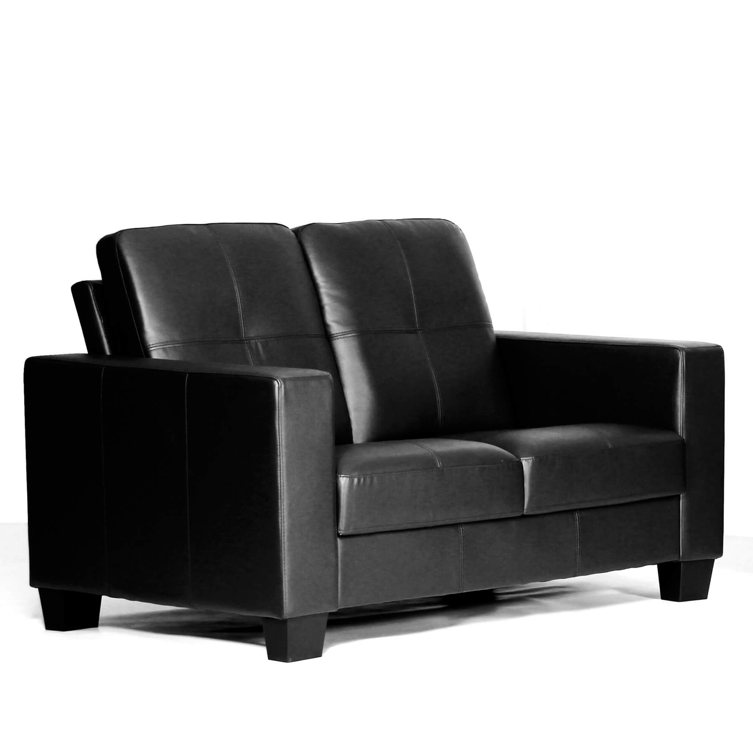 Wadrqua Luxurious Comfort 2-Seater Bonded Leather and PVC Sofa in Black - Sigrid Mills