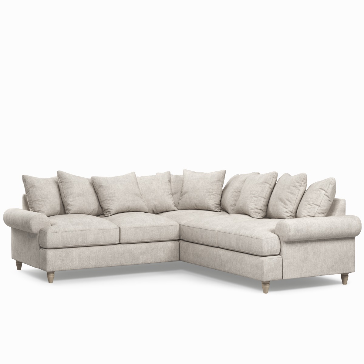 Corner Sofa - LUXE Fabric 4 Seater Right Hand Facing - Beige - Edgbaston Living