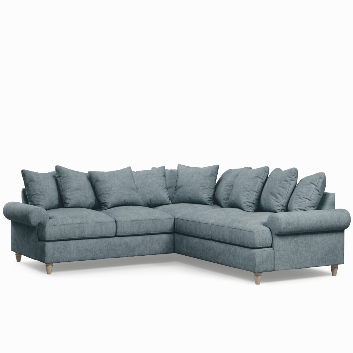 Corner Sofa - LUXE Fabric 4 Seater Right Hand Facing - Blue - Edgbaston Living