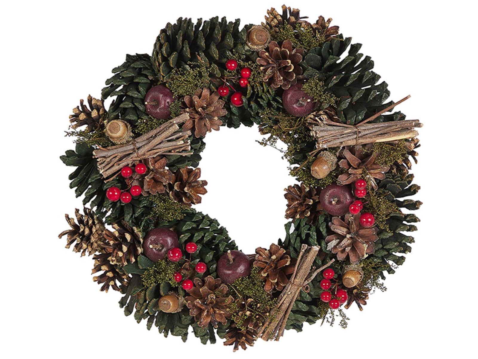 Spruce Spirit Decorative Christmas Wreath 35 cm - Green - Gemini Interiors