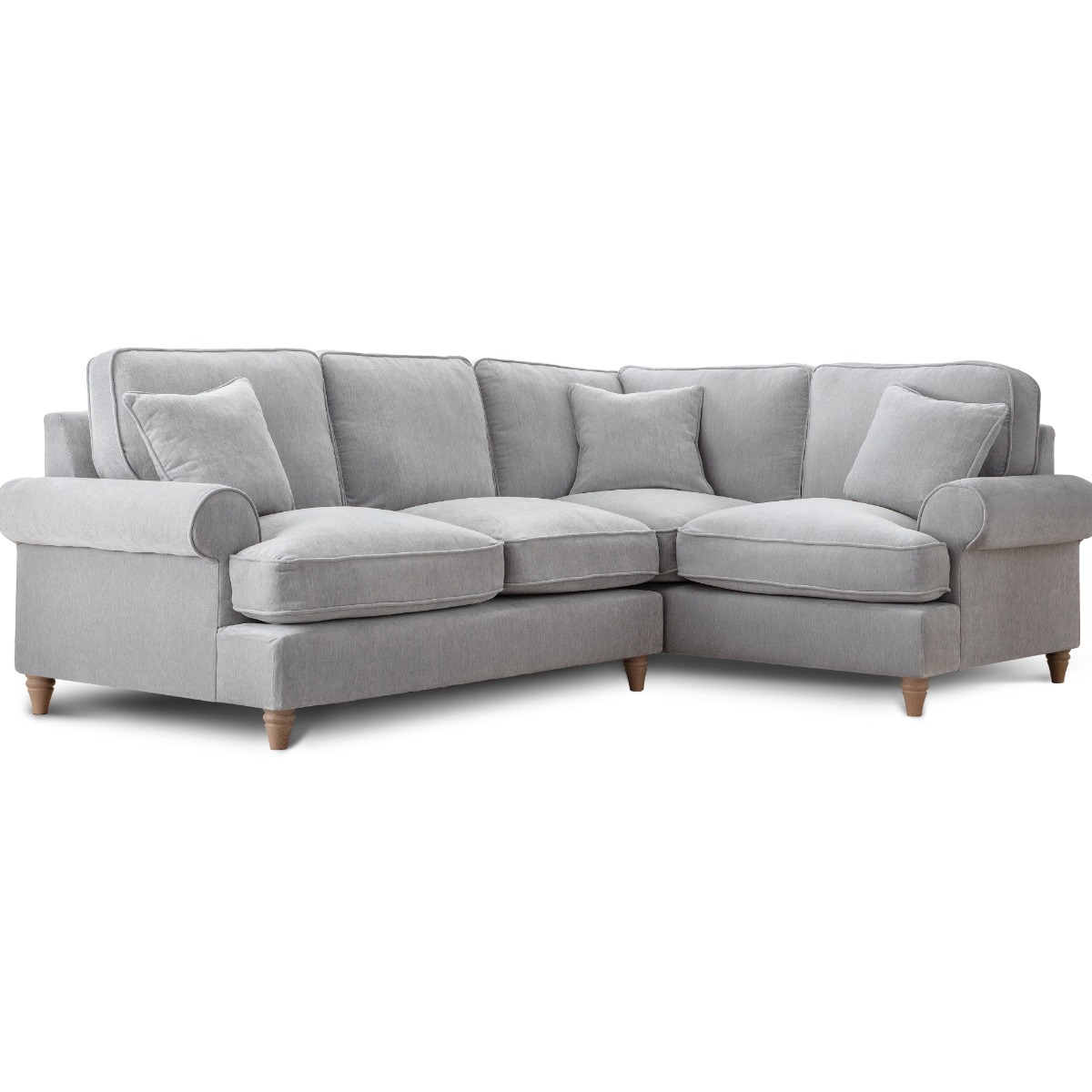 Corner Sofa - RAYONG Fabric 4 Seater Left Hand Facing - Ice - Edgbaston Living