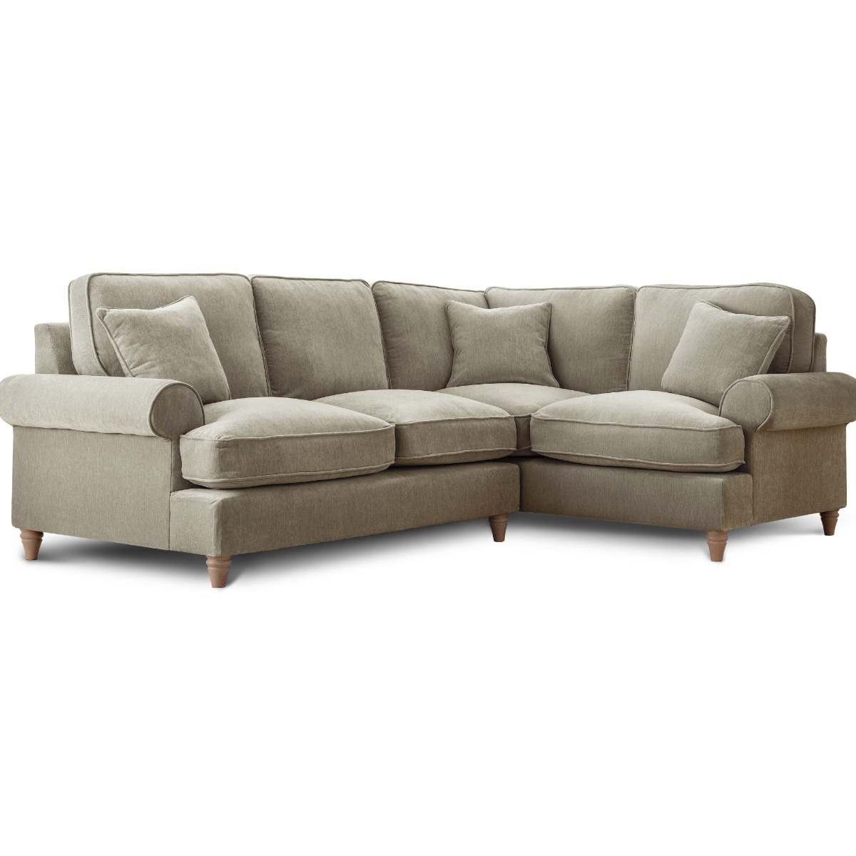 Corner Sofa - RAYONG Fabric 4 Seater Left Hand Facing - Putty - Edgbaston Living