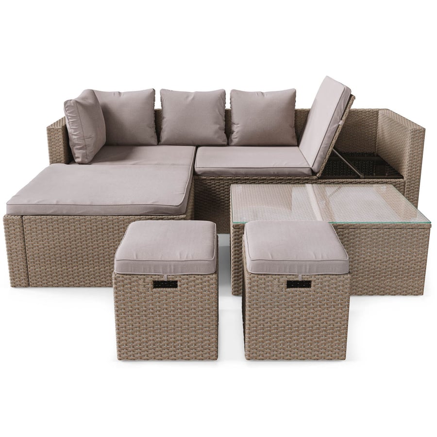 UPHAM Garden Corner Sofa Set - Beige with Light Grey - Avellino & Wells
