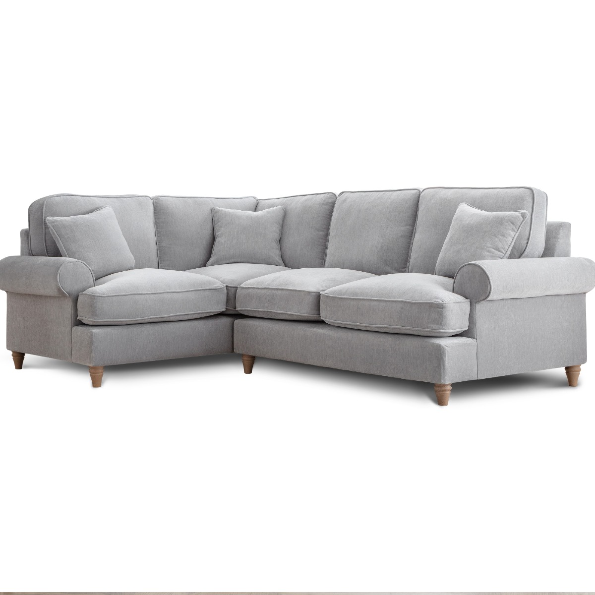 Corner Sofa - RAYONG Fabric 4 Seater Right Hand Facing - Ice - Edgbaston Living