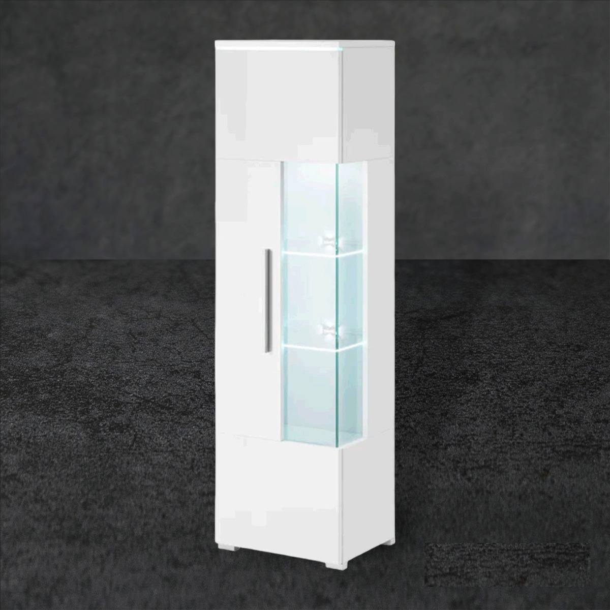 Opulent Orbit Tall Display Cabinet - White - Art Nest