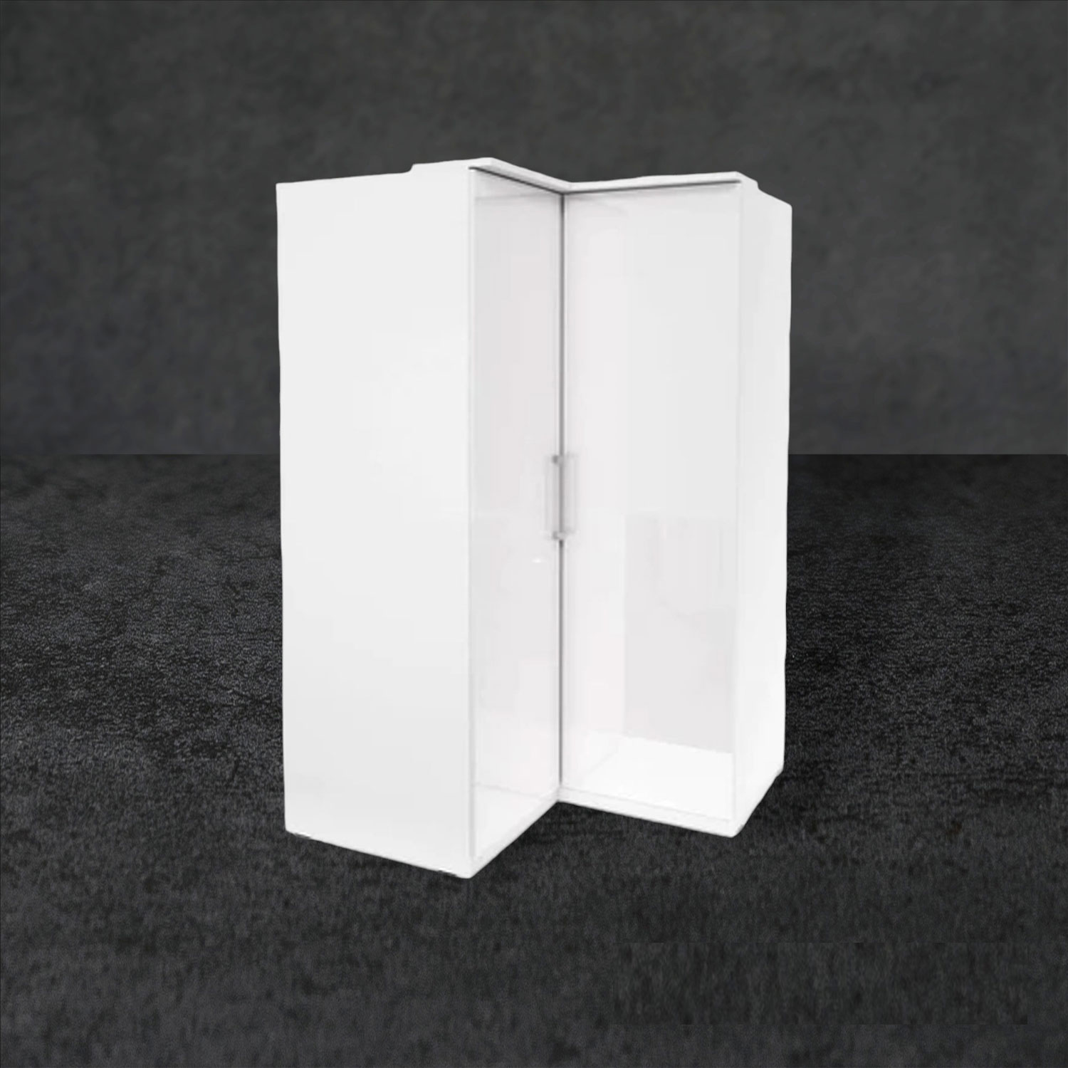Corner Wardrobe - OPULENT 2 Door Wardrobe White 109cm - Art Nest