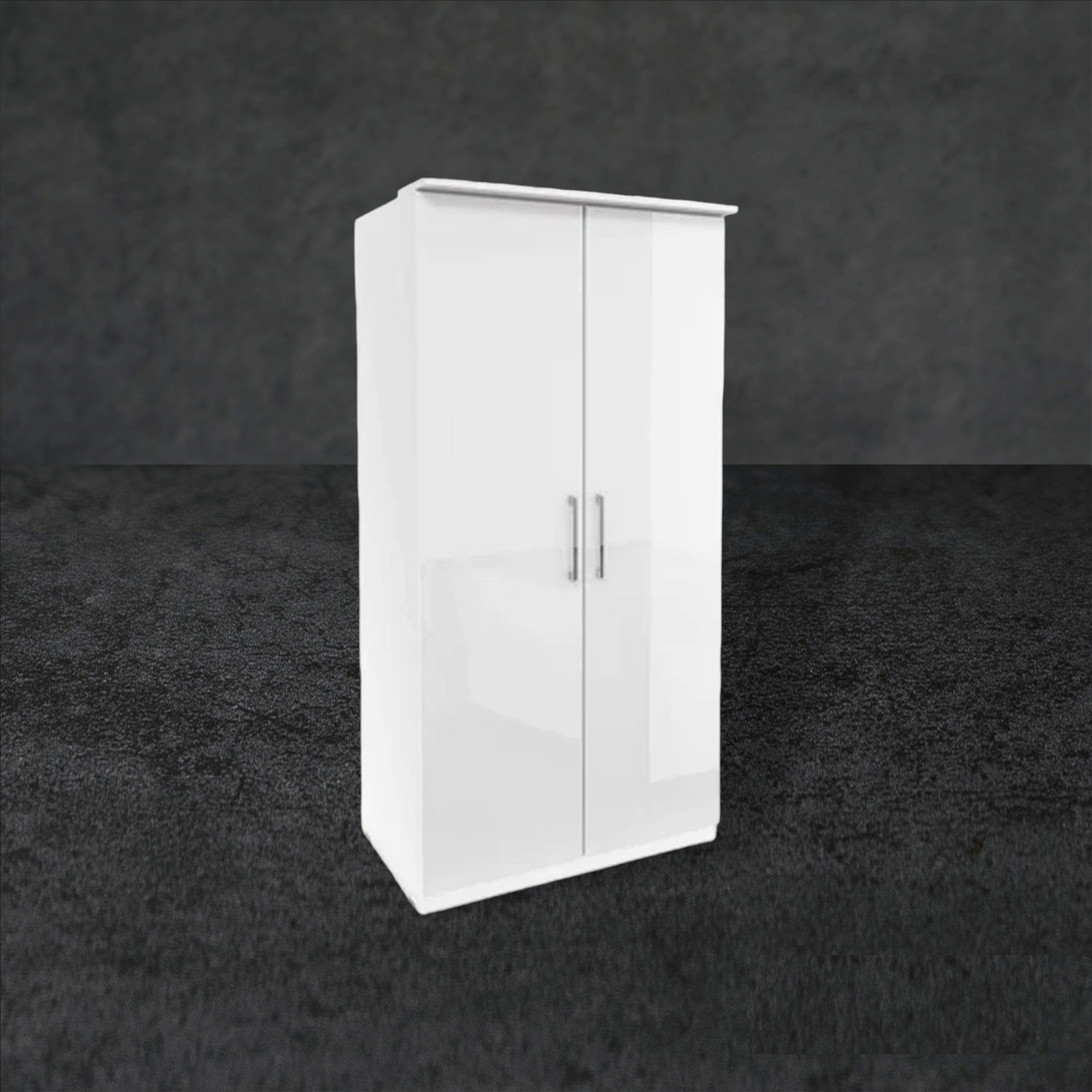 Wardrobe - OPULENT 2 Door Wardrobe White 90cm - Art Nest