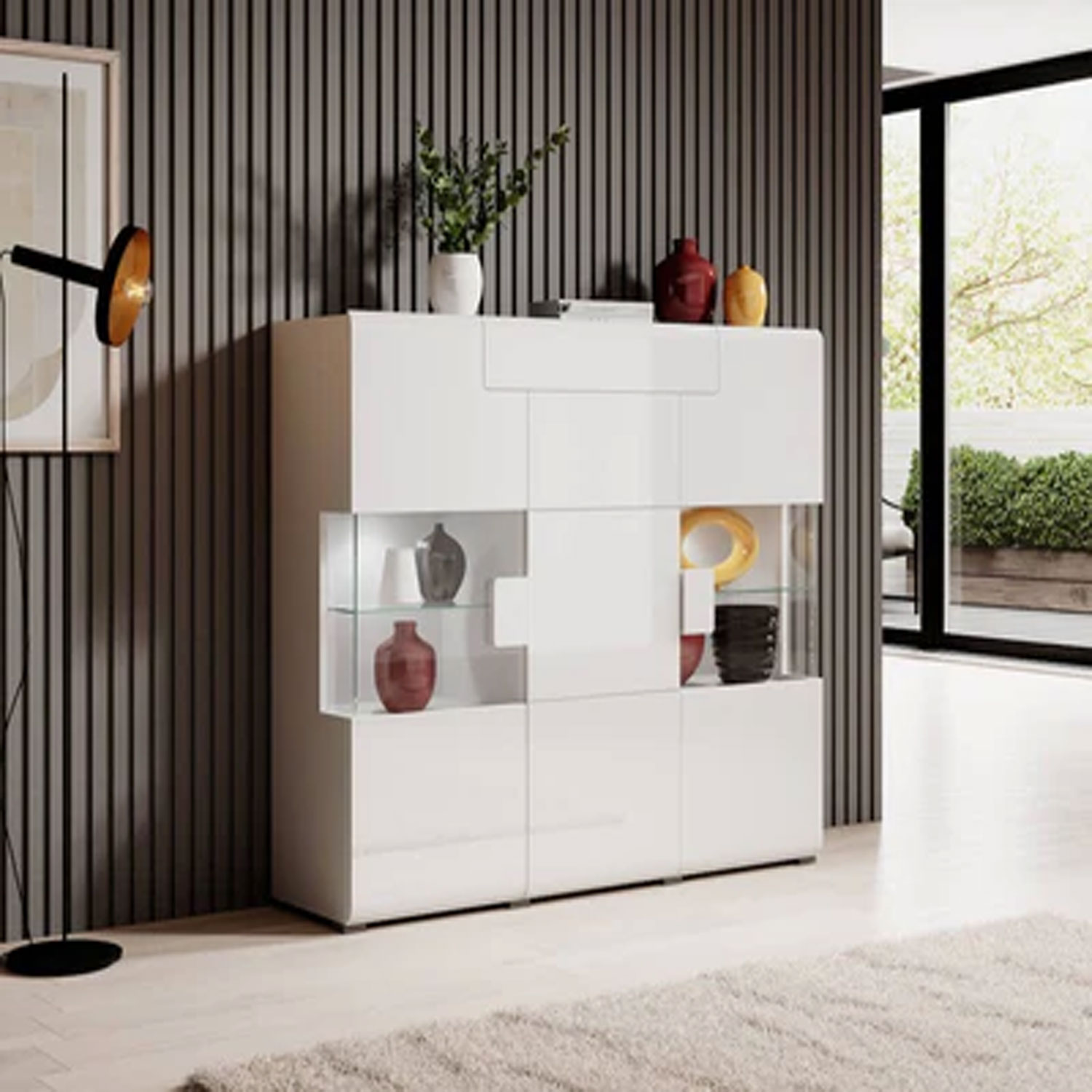 Echo Eden Sideboard with 3 Doors - White - Art Nest