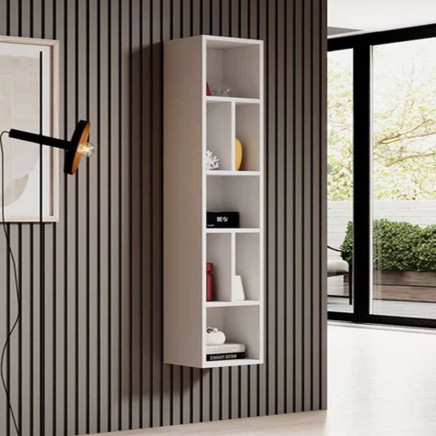 Echo Eden Wall Bookcase - White - Art Nest