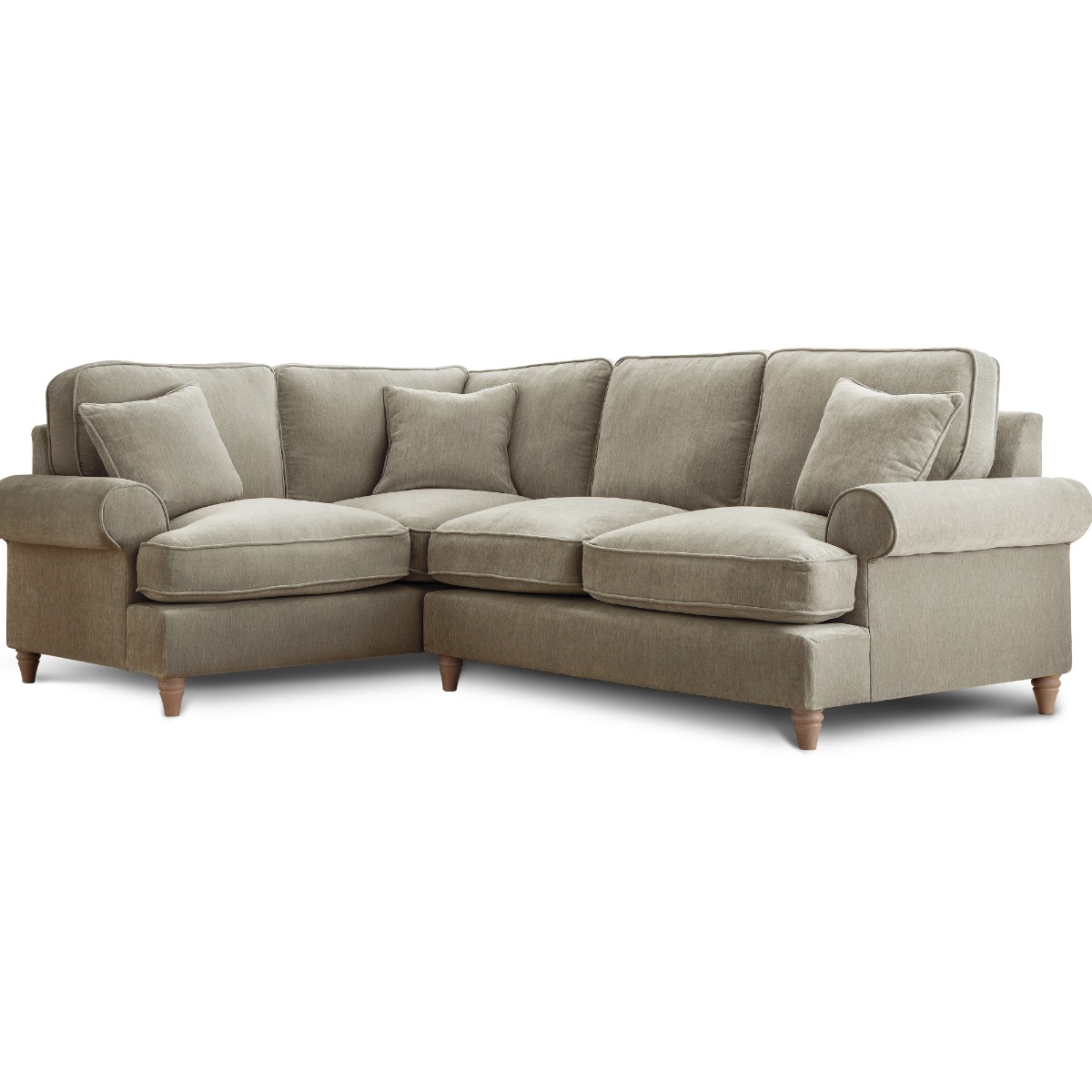 Corner Sofa - RAYONG Fabric 4 Seater Right Hand Facing - Putty - Edgbaston Living