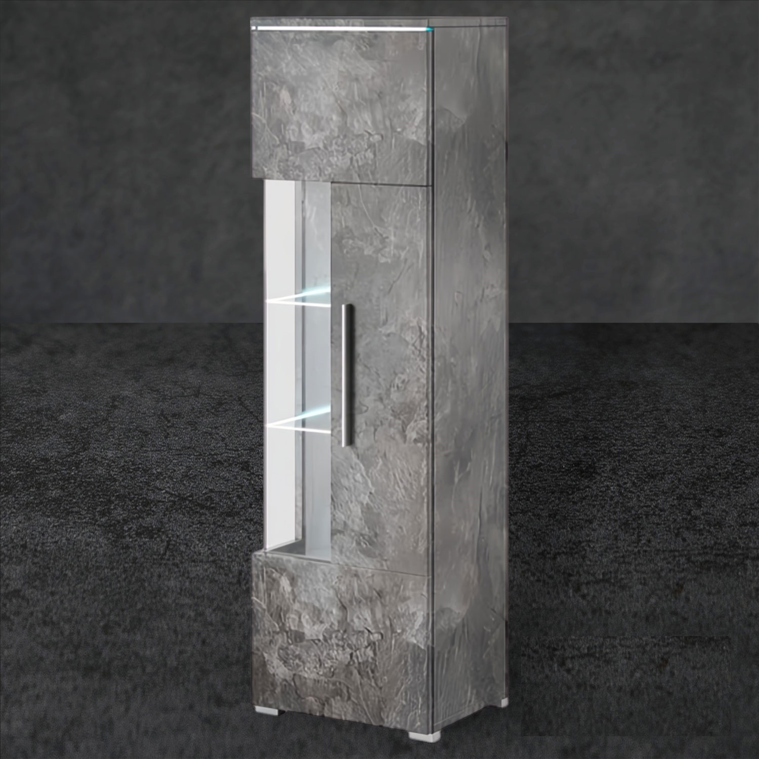 Nomadic Nouveau Tall Display Cabinet with 4 Shelf - Schiefer - Art Nest