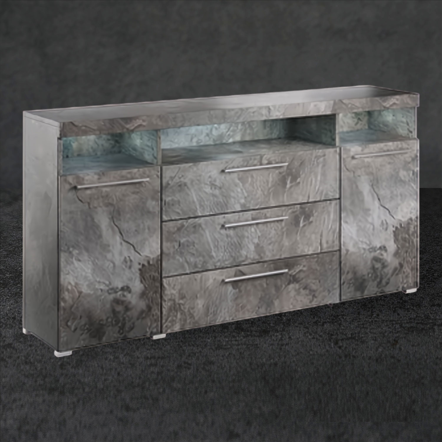 Nomadic Nouveau Sideboard with 3 Drawers and 2 Doors - Schiefer - Art Nest