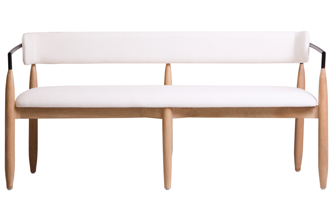SELVADOR Fabric Dining Bench with Wooden Frame - Light Oak - PH Collection
