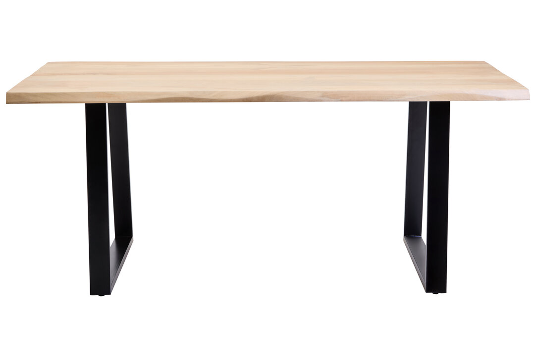 SELVADOR Rectangular Wooden Dining Table with Metal legs - Light Oak and Black - PH Collection
