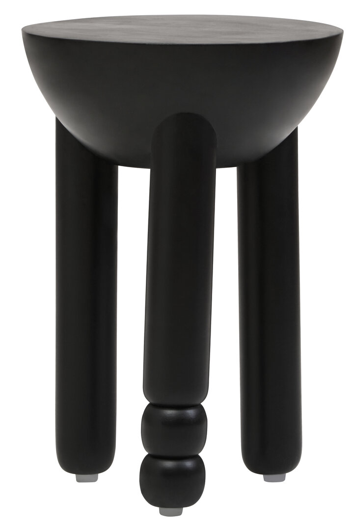 PENWYTHA Round Column Detail Wooden Side Table - Black - PH Collection