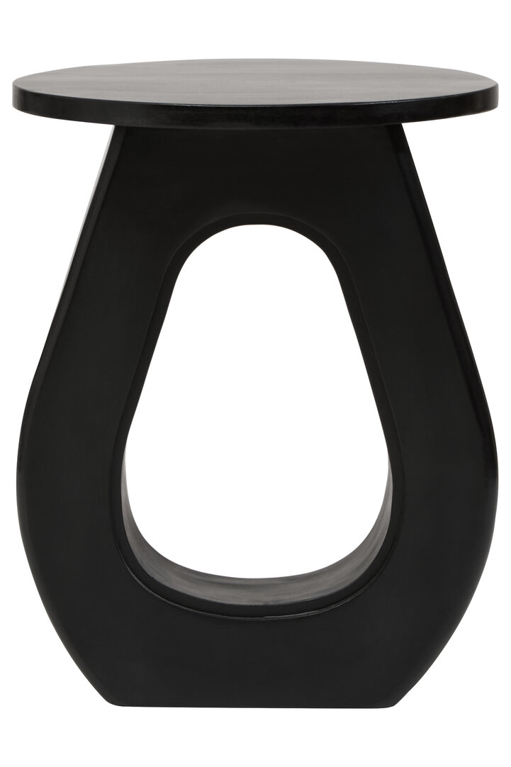 PENWYTHA Round Wooden Side Table - Black - PH Collection