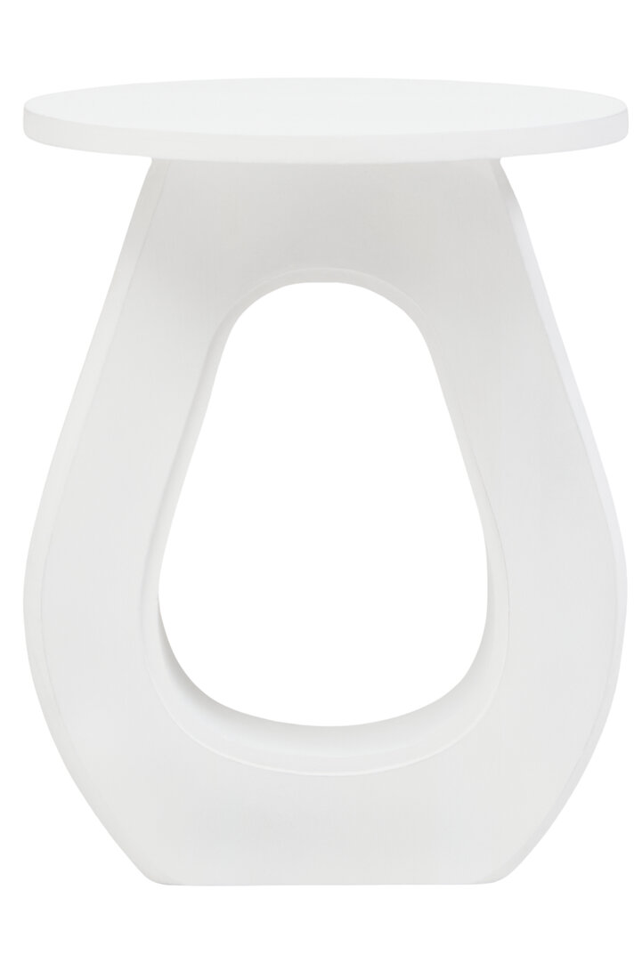 PENWYTHA Round Wooden Side Table - White - PH Collection