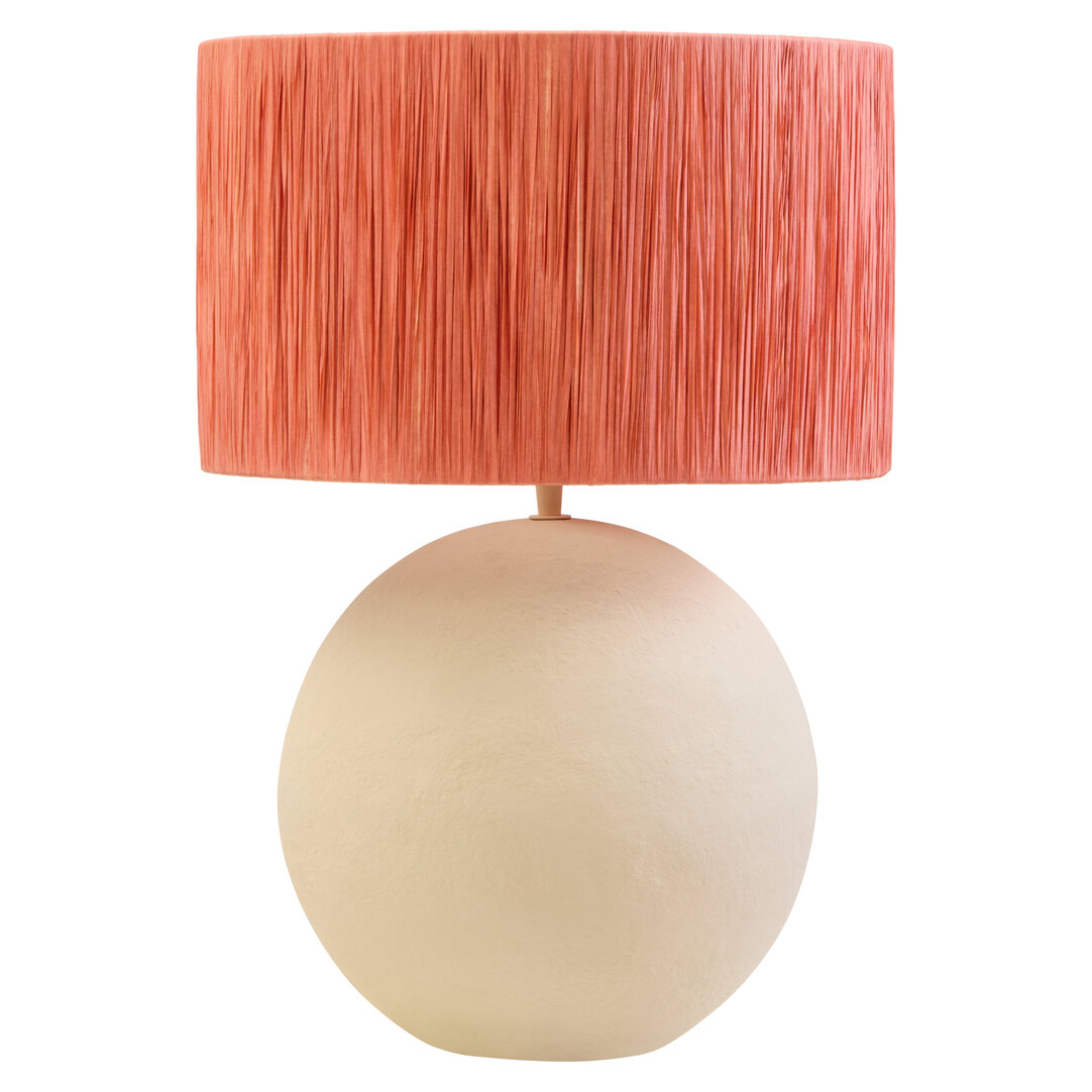 KELMORA Mache Table Lamp With Rust Raffia Shade - Natural and Orange - PH Collection