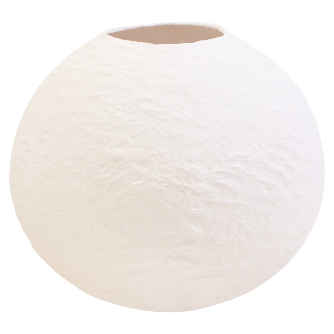 GRENTHRA Round Small Cotton Mache Vase - White - PH Collection