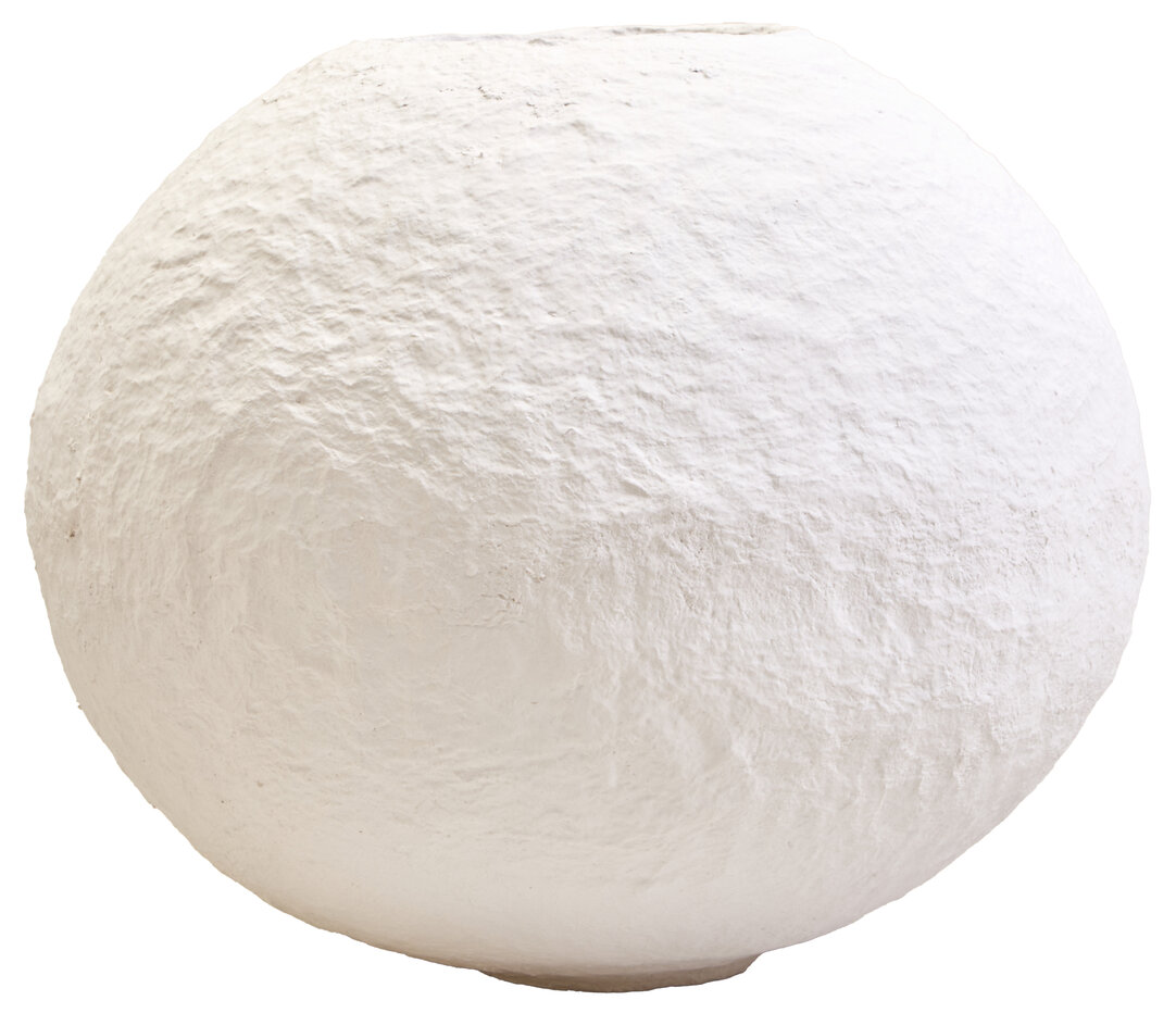 GRENTHRA Round Large Cotton Mache Vase - White - PH Collection