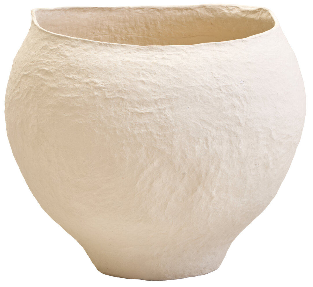 GRENTHRA Cotton Mache Large Outdoor Planter - Cream - PH Collection
