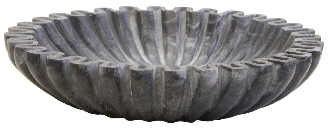 FENWRETH Small Fluted Marble Decorative Bowl - Grey - PH Collection