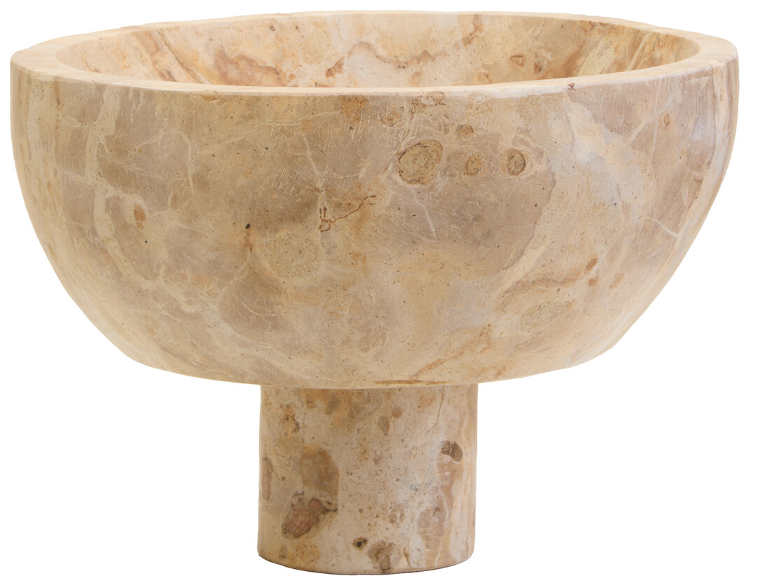 FRAYMONT Marble Pedestal Decorative Bowl - Brown - PH Collection
