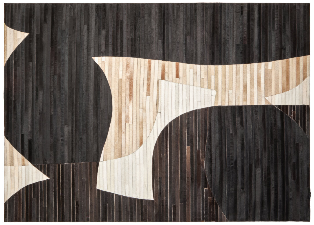 ALDWRETH Large Natural Hair On Leather Rug - Multi Colour - PH Collection